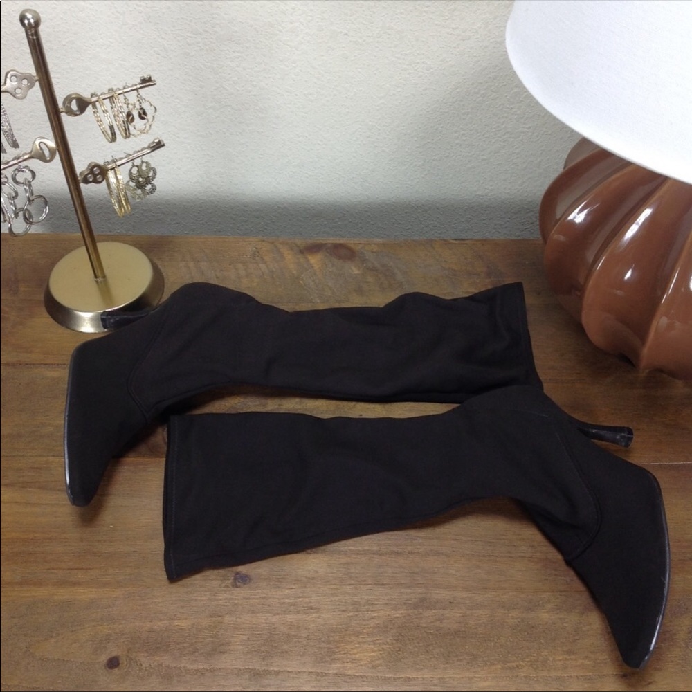 Enzo Angiolini Brown Pointed Knee Sock Boots - Picture 6 of 8